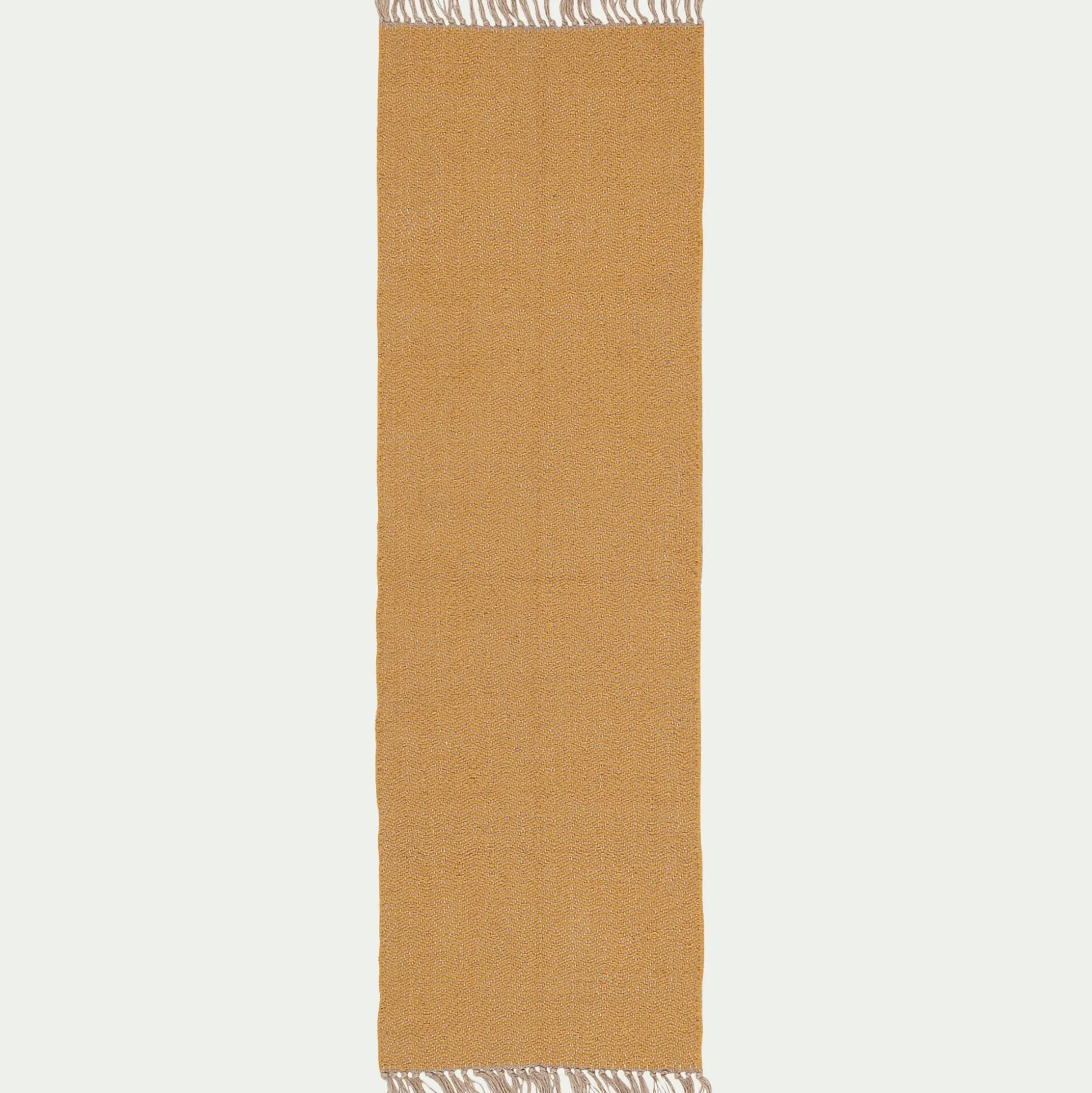 Tapis de couloir et laine et jute 60x200cm - jaune