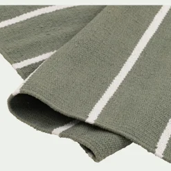Tapis en coton à rayure 50x80cm - vert