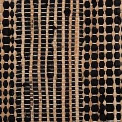 Tapis en coton recyclé et jute - noir 110x60cm