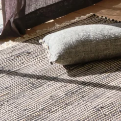 Tapis en coton recyclé et jute - noir 170x120cm