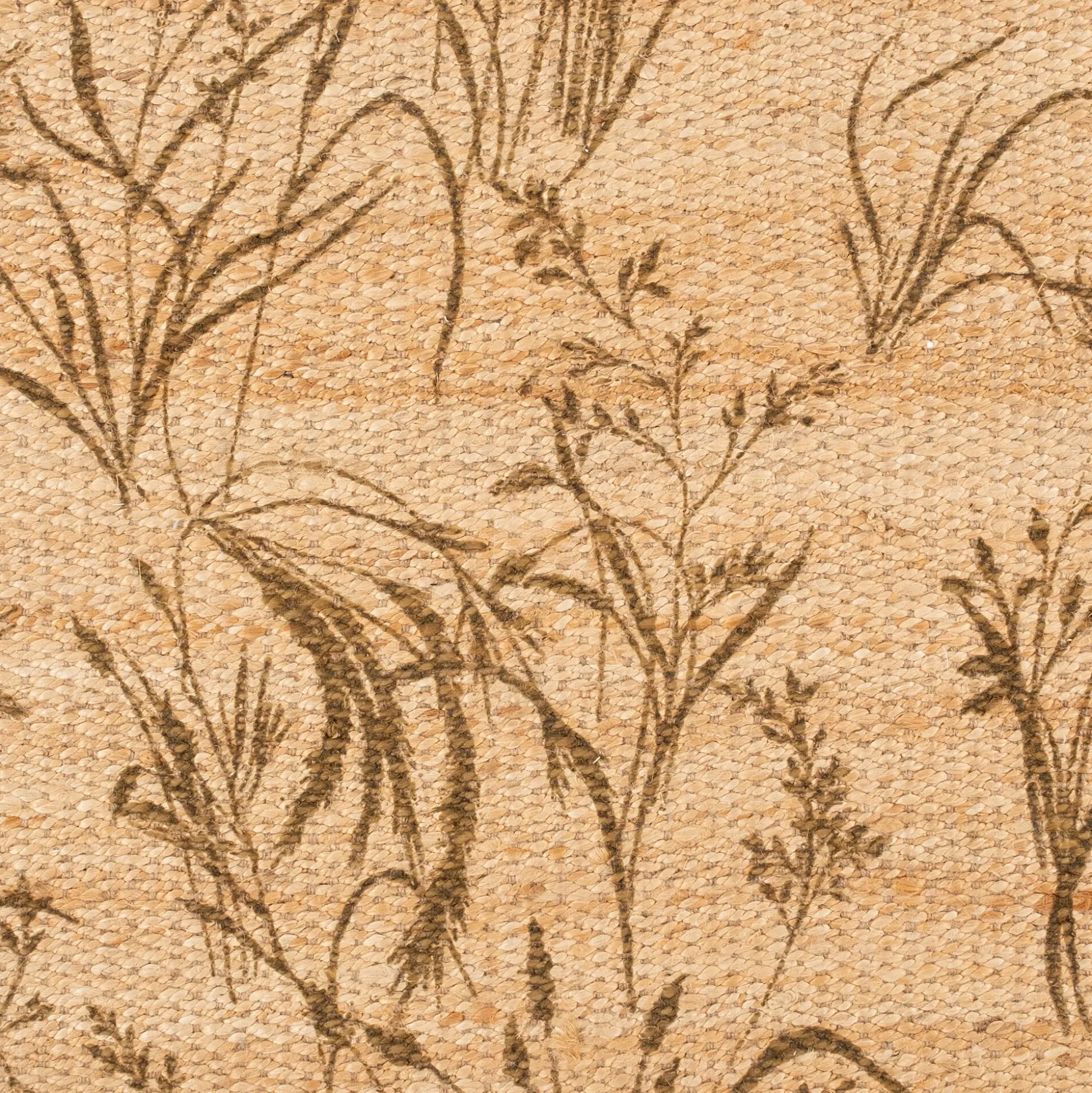 Tapis en jute à motif végétal finition franges 120x170cm - naturel