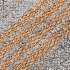 Tapis en jute rayé finition franges 160x230cm - gris