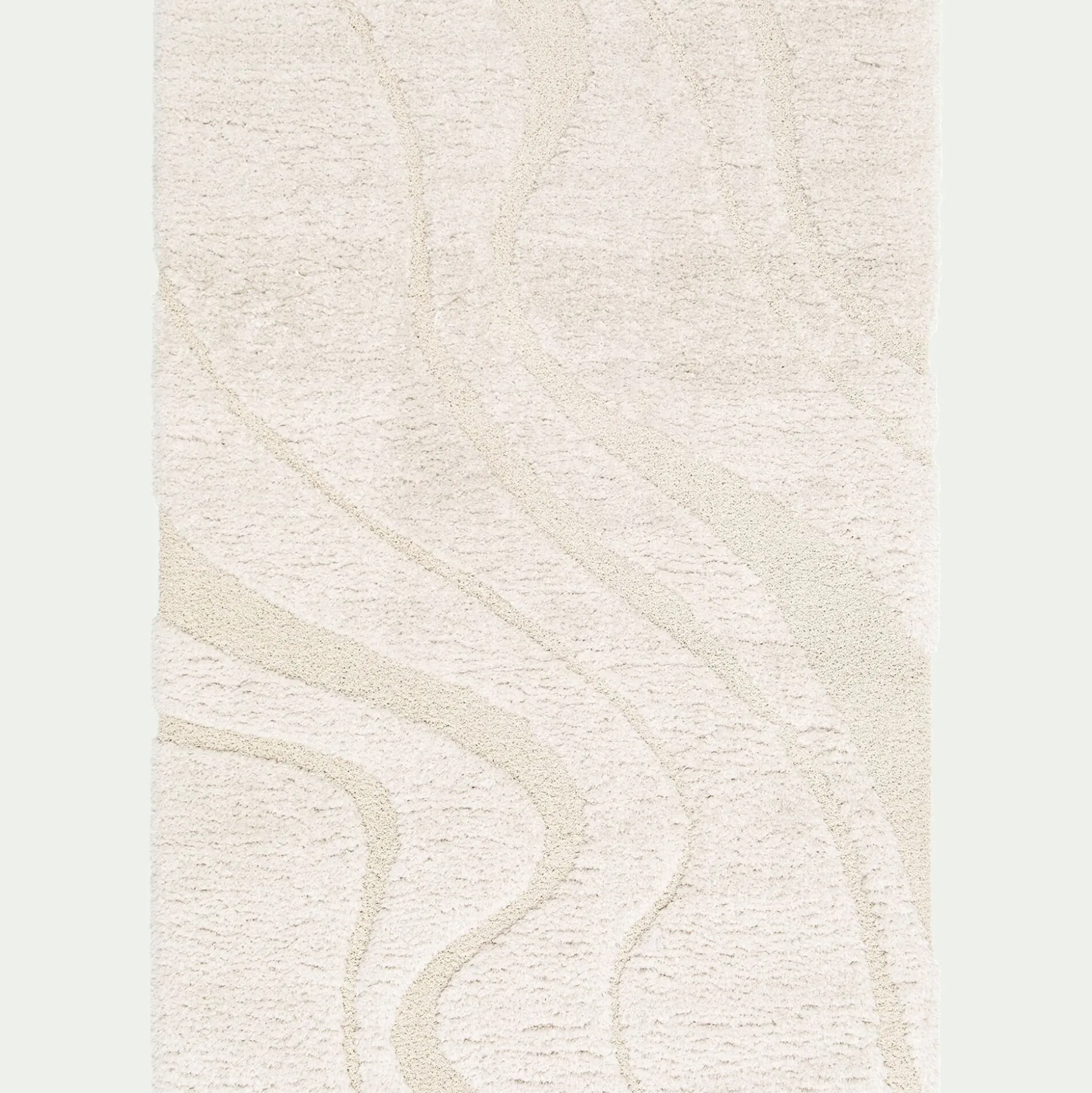 Tapis en tissu recyclé à motif 160x230cm - beige
