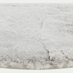 Tapis imitation fourrure - gris D120cm