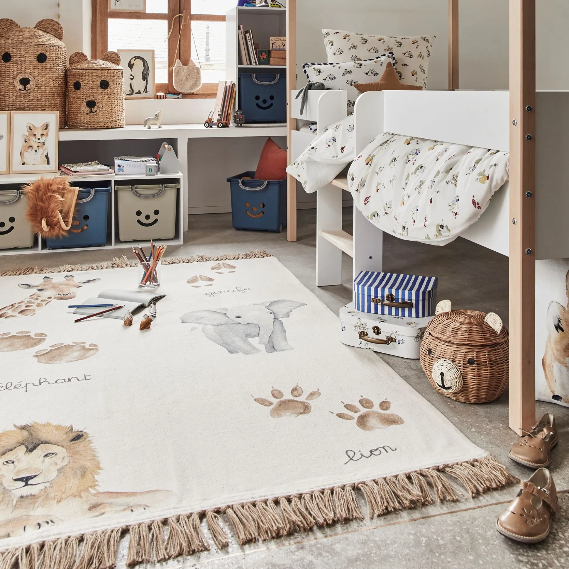 Tapis imprimé animalier 120x180cm - beige