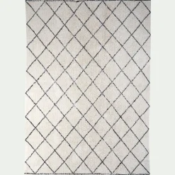 Tapis inspiration berbère en coton - blanc 300x400cm