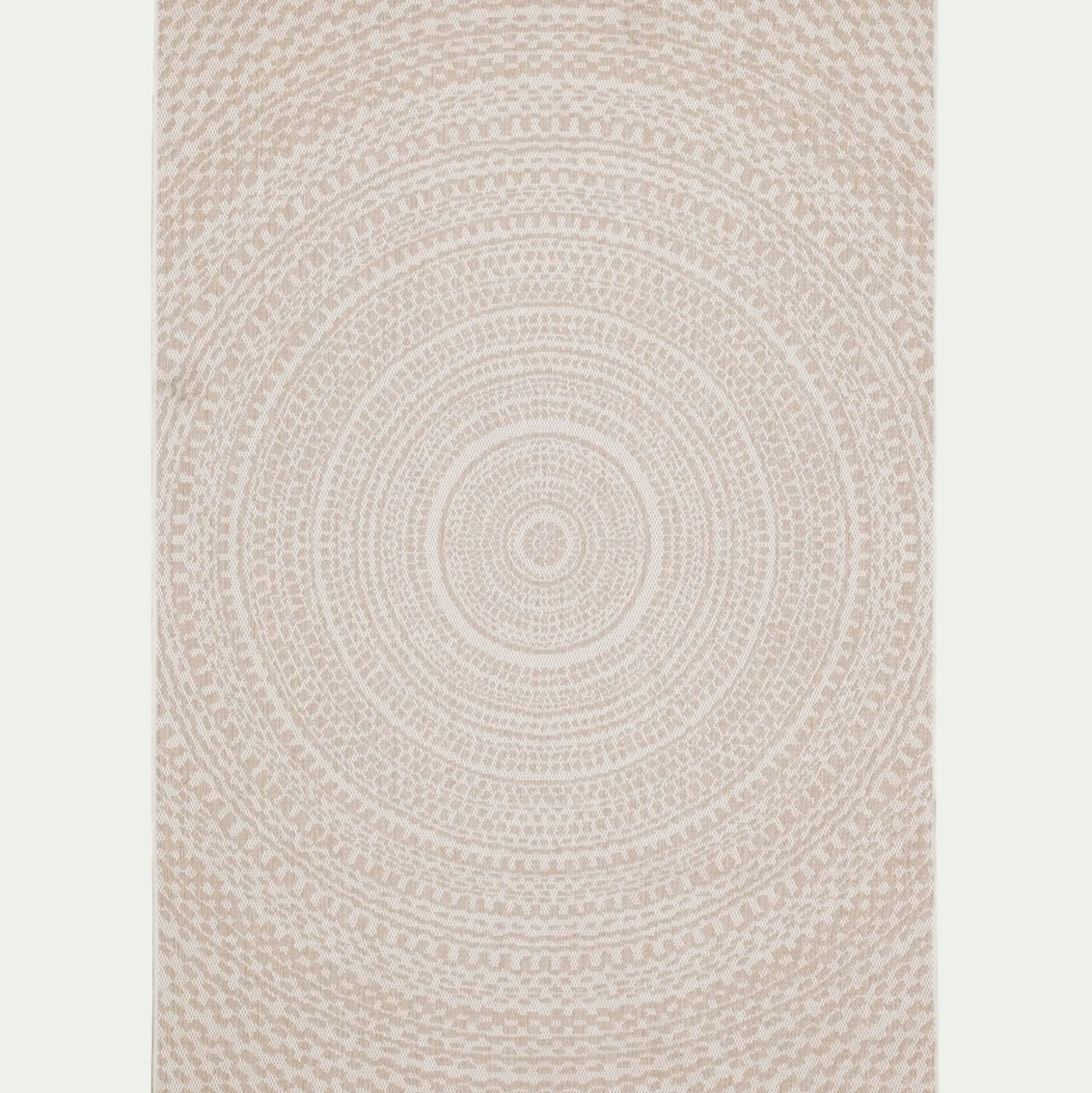 Tapis intérieur et extérieur à motifs en tissu recyclé 120x170cm - écru