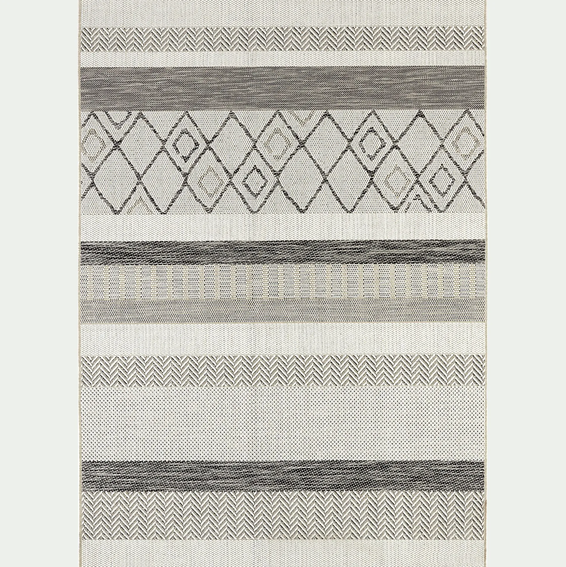 Tapis intérieur et extérieur à motifs - gris 120x170cm