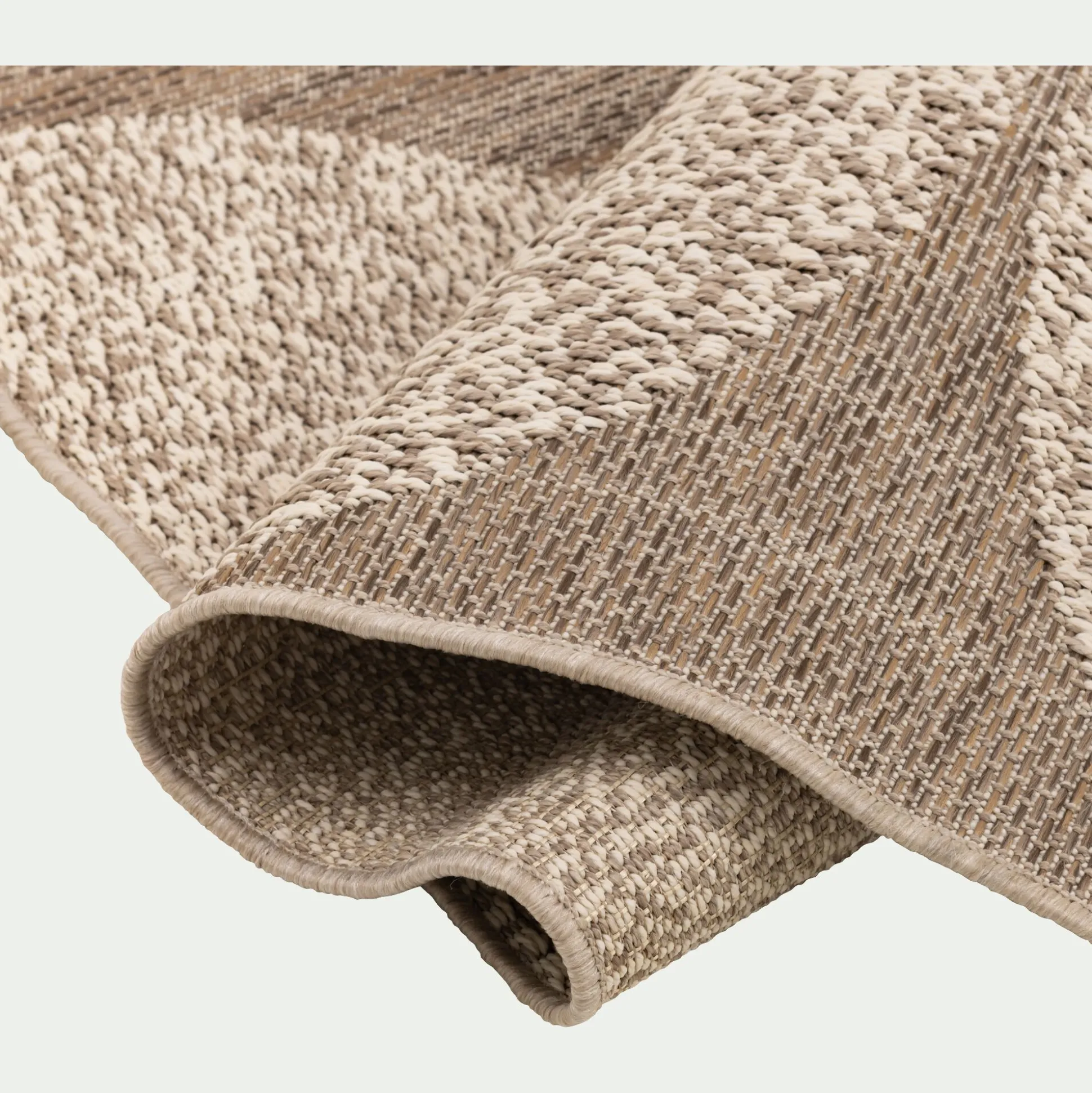 Tapis intérieur extérieur à motif géométrique 160x230cm - naturel