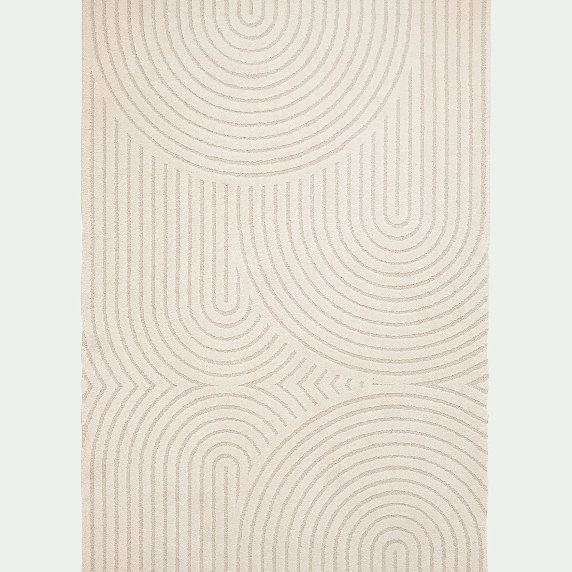Tapis à motifs circulaires 160x230cm - blanc écru