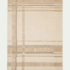 Tapis à motifs linéaires en tissu recyclé 160x230cm - beige