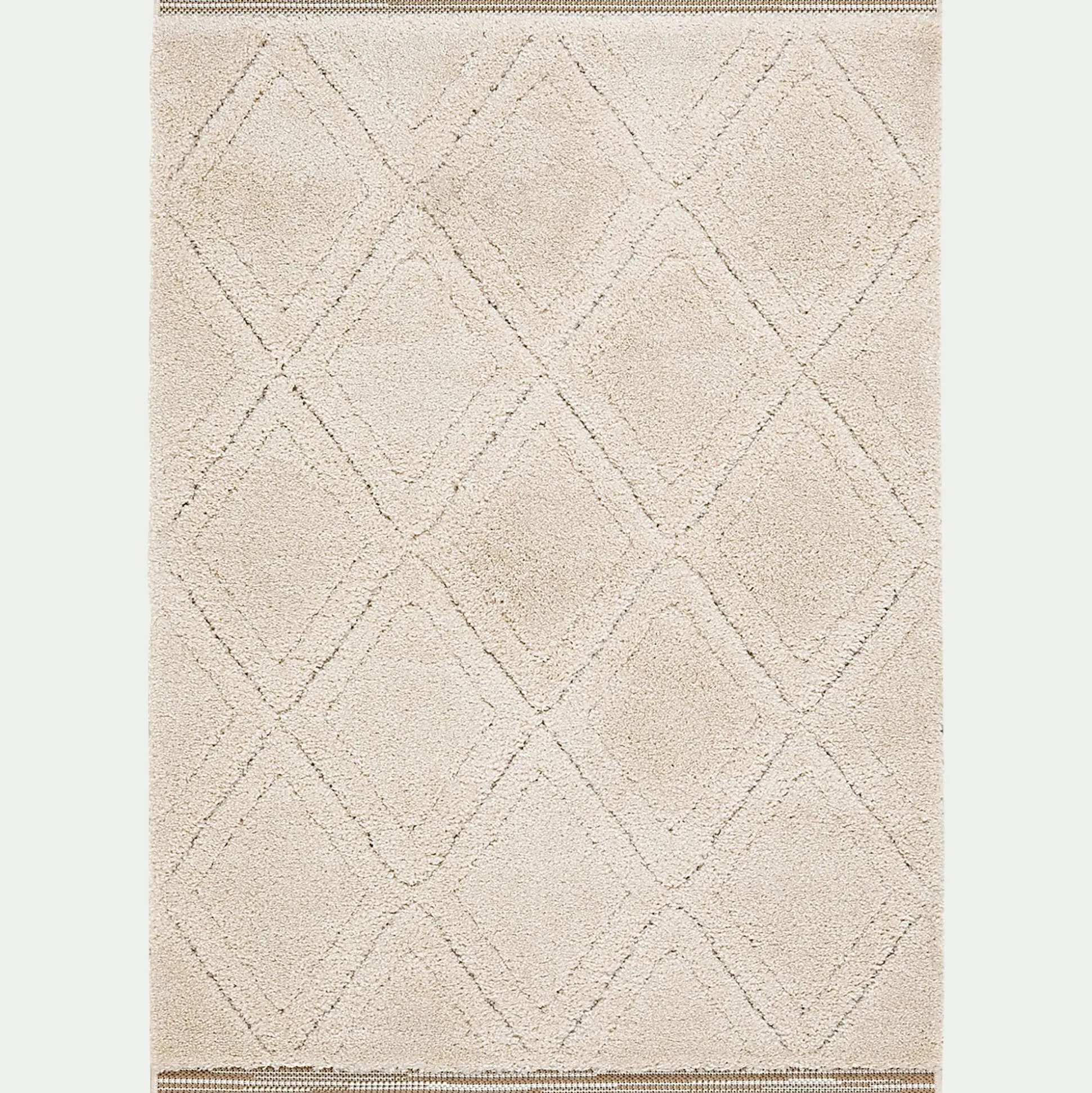 Tapis à poils longs style berbère 160x230cm - blanc