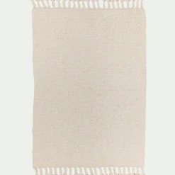 Tapis à pompons en laine 120x170cm - beige