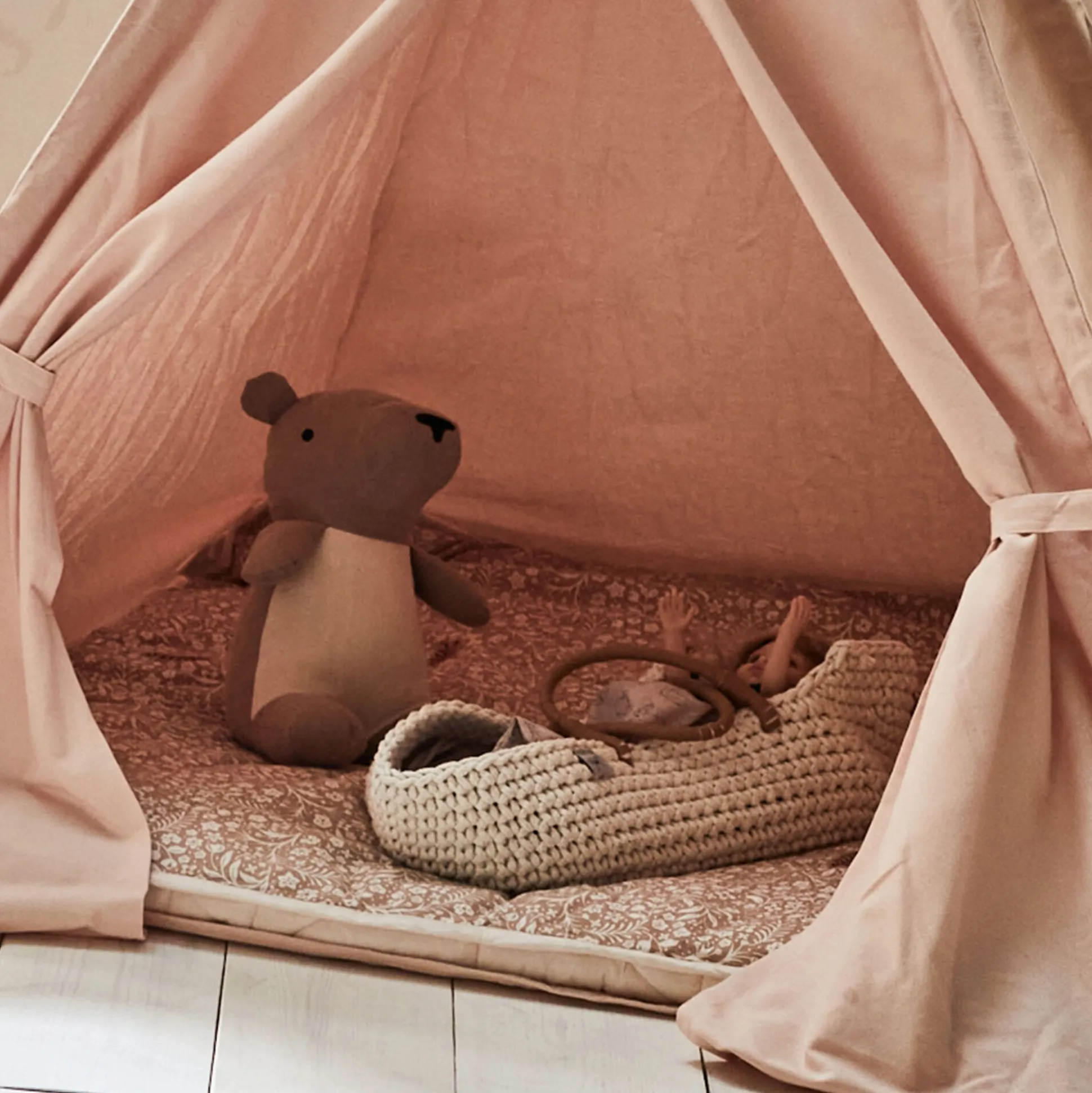 Tapis pour tipi 100x100cm - rose argile