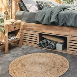 Tapis rond en jute - naturel D90cm