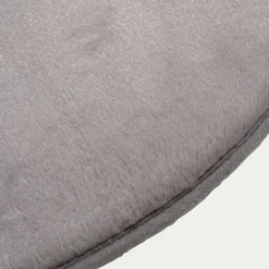 Tapis rond imitation fourrure - gris restanque D70cm