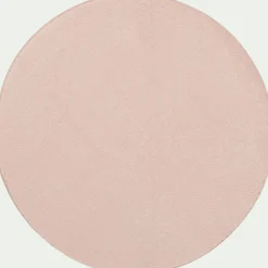 Tapis rond imitation fourrure - rose argile D70cm