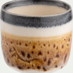 Tasse à espresso en grès peint 12cl - marron