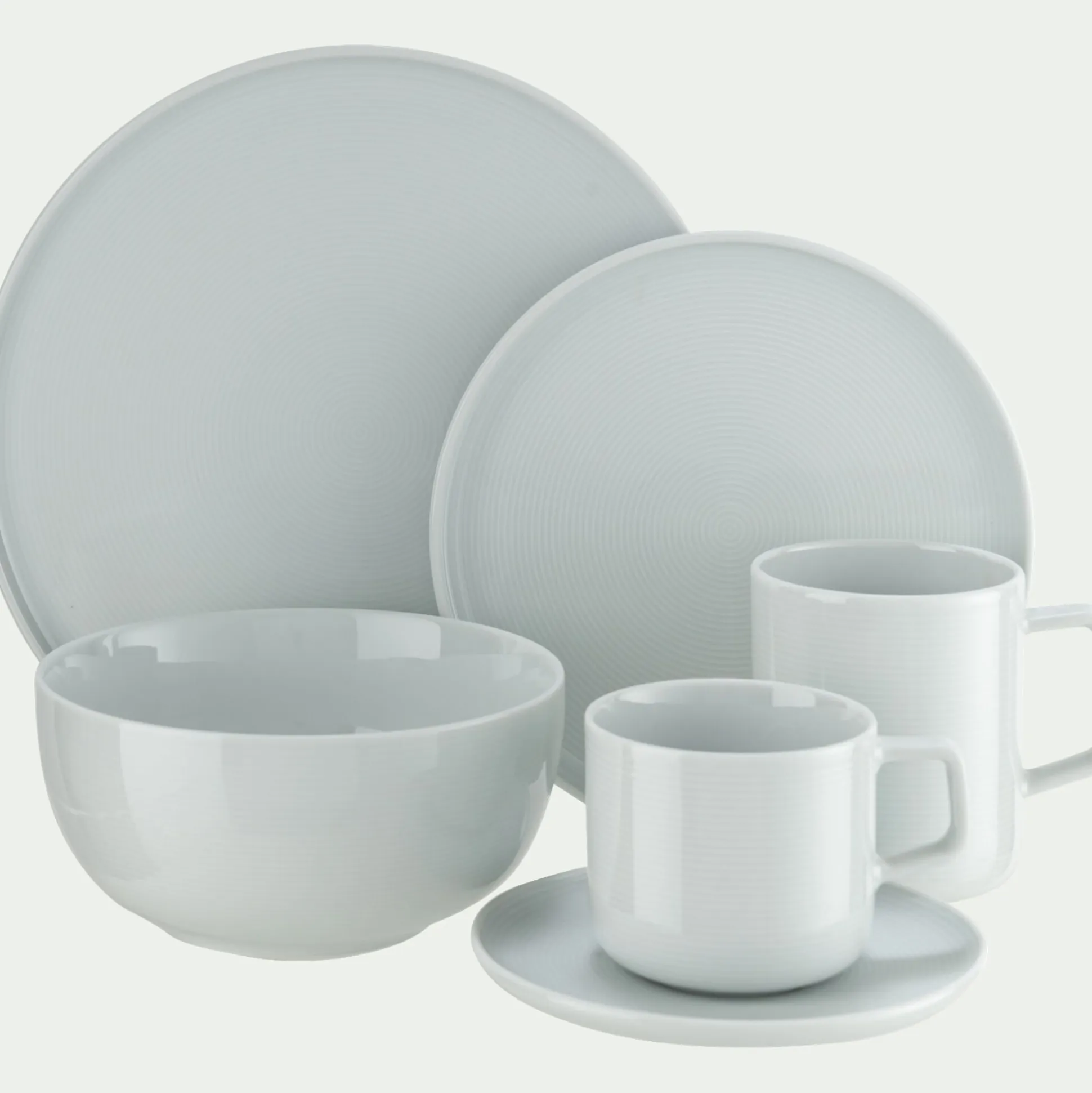 Tasse et sous-tasse spirale en porcelaine 25cl - blanc
