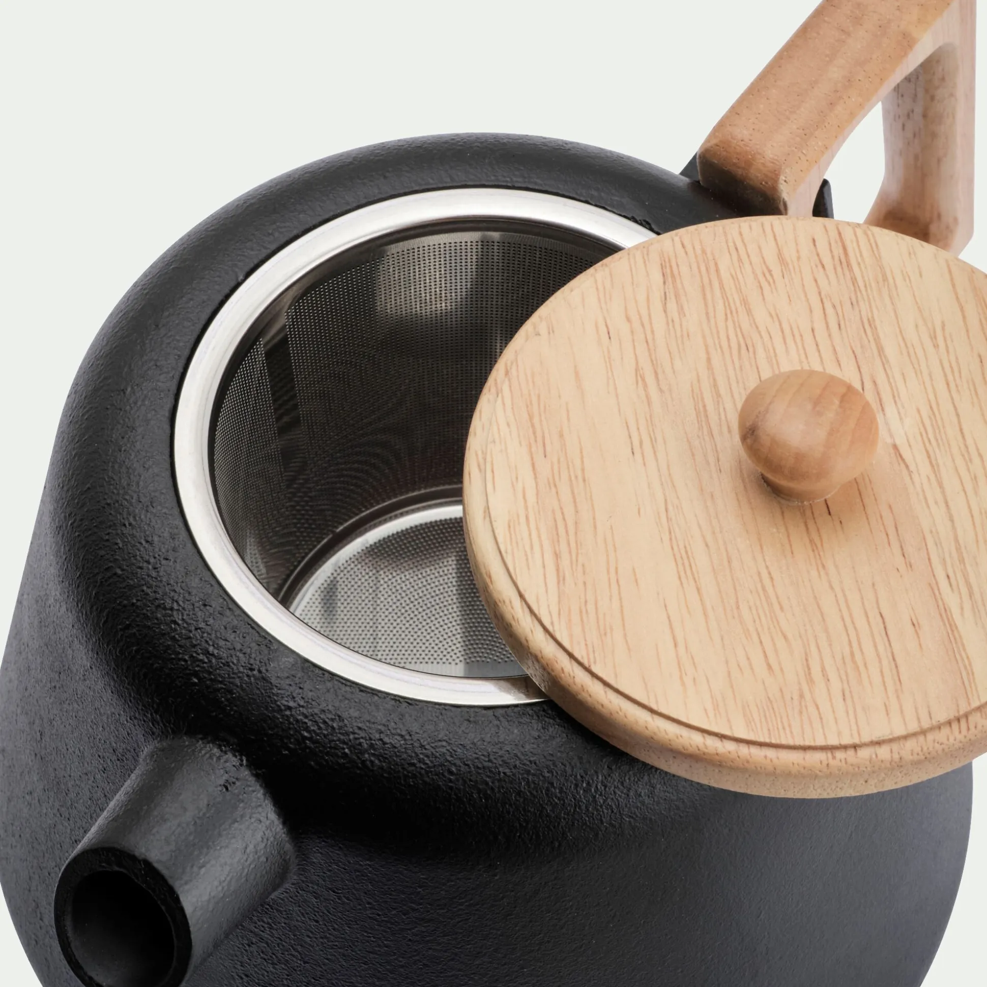 Théière en fonte et bois 1L - noir