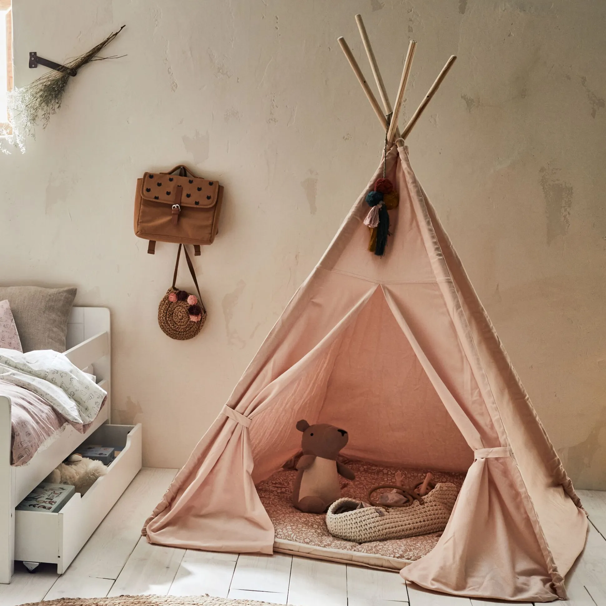 Tipi pour enfant - rose sable