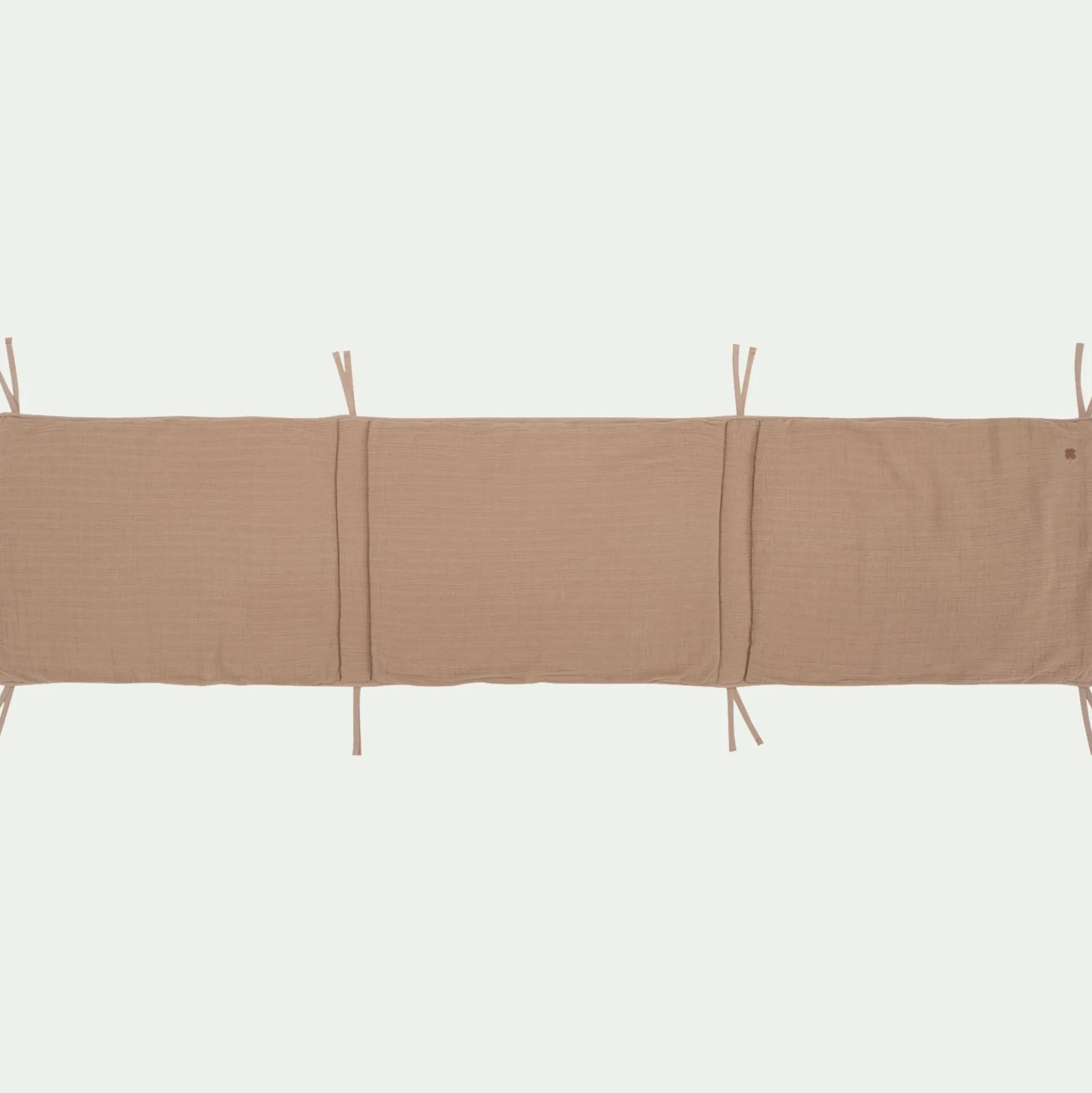 Tour de lit en gaze de coton bio 180x40cm - marron noisette