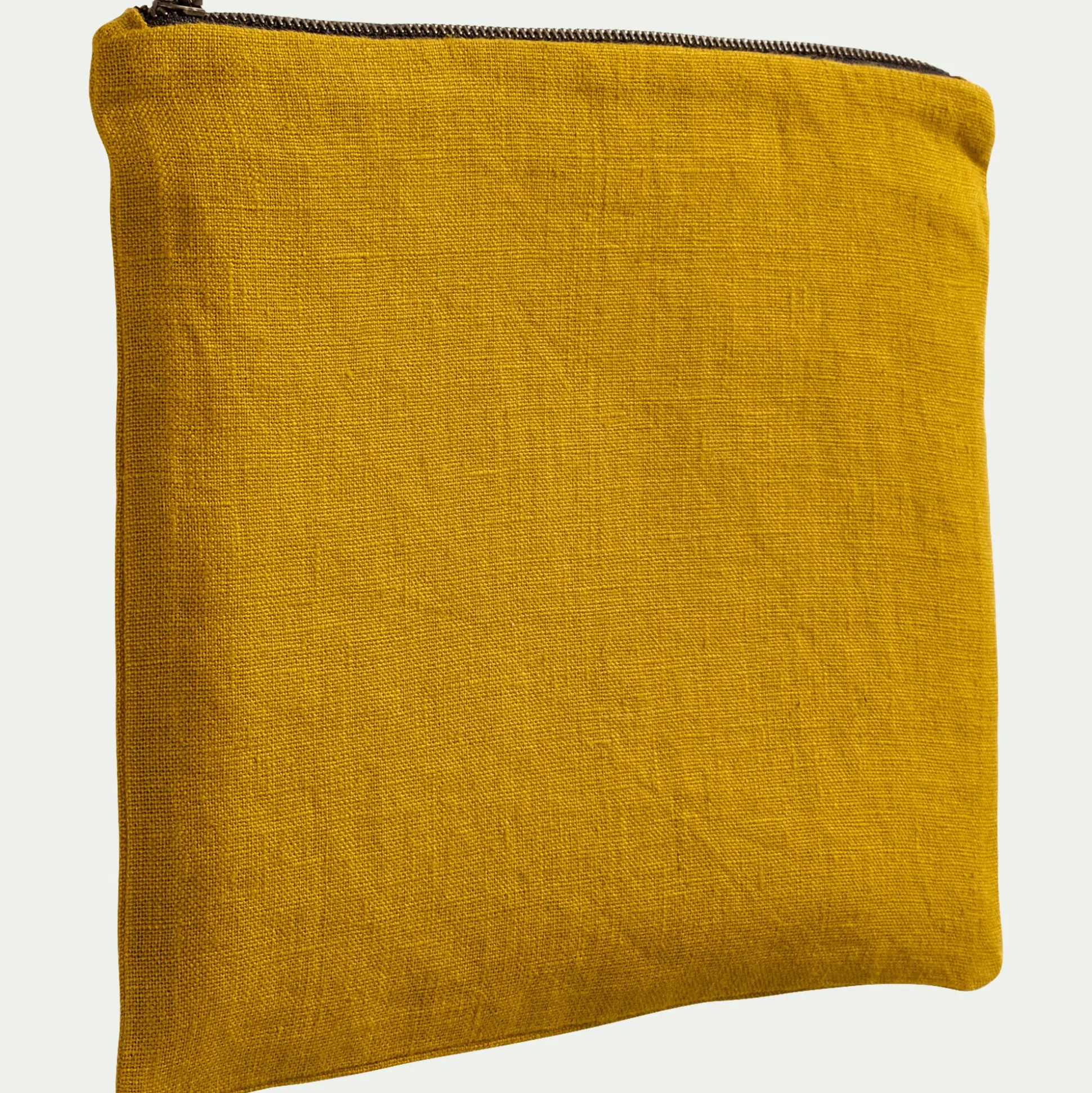 Trousse de toilette en lin - jaune argan