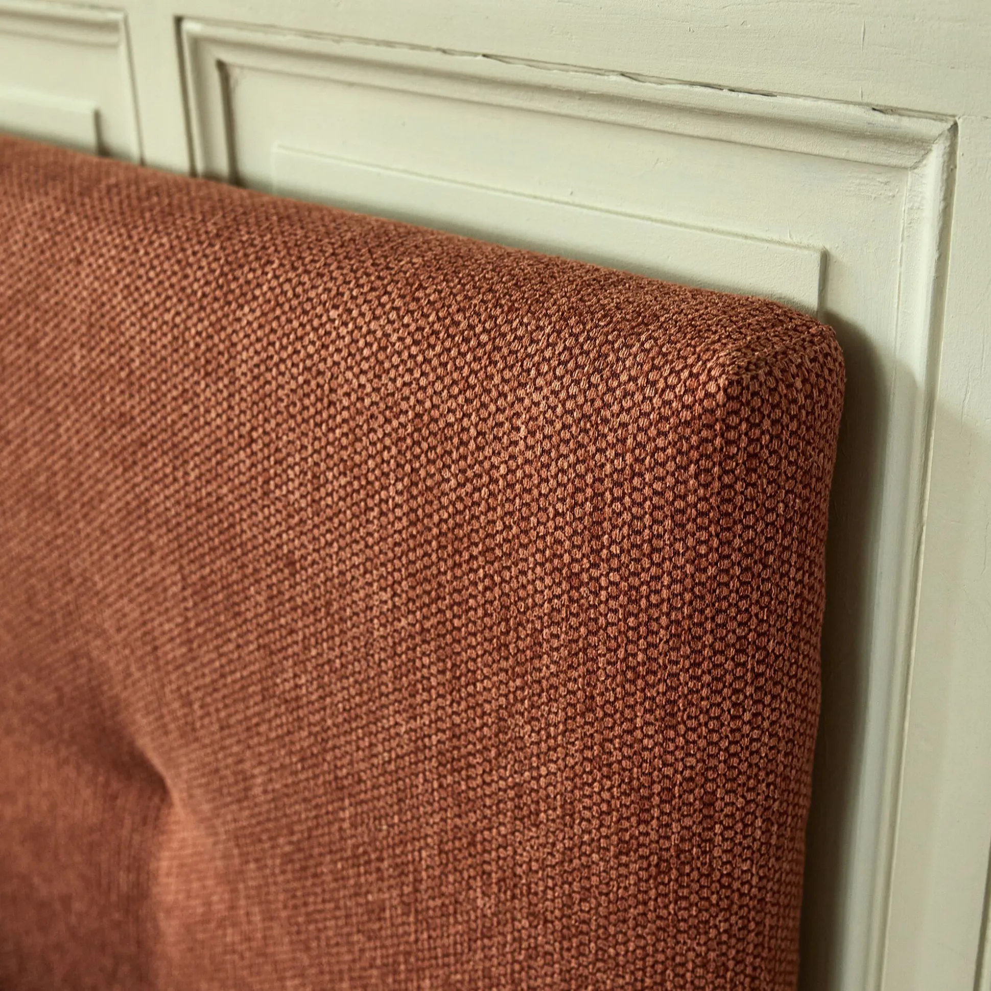 Tête de lit capitonnée en tissu L182cm - terracotta
