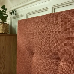Tête de lit capitonnée en tissu L182cm - terracotta