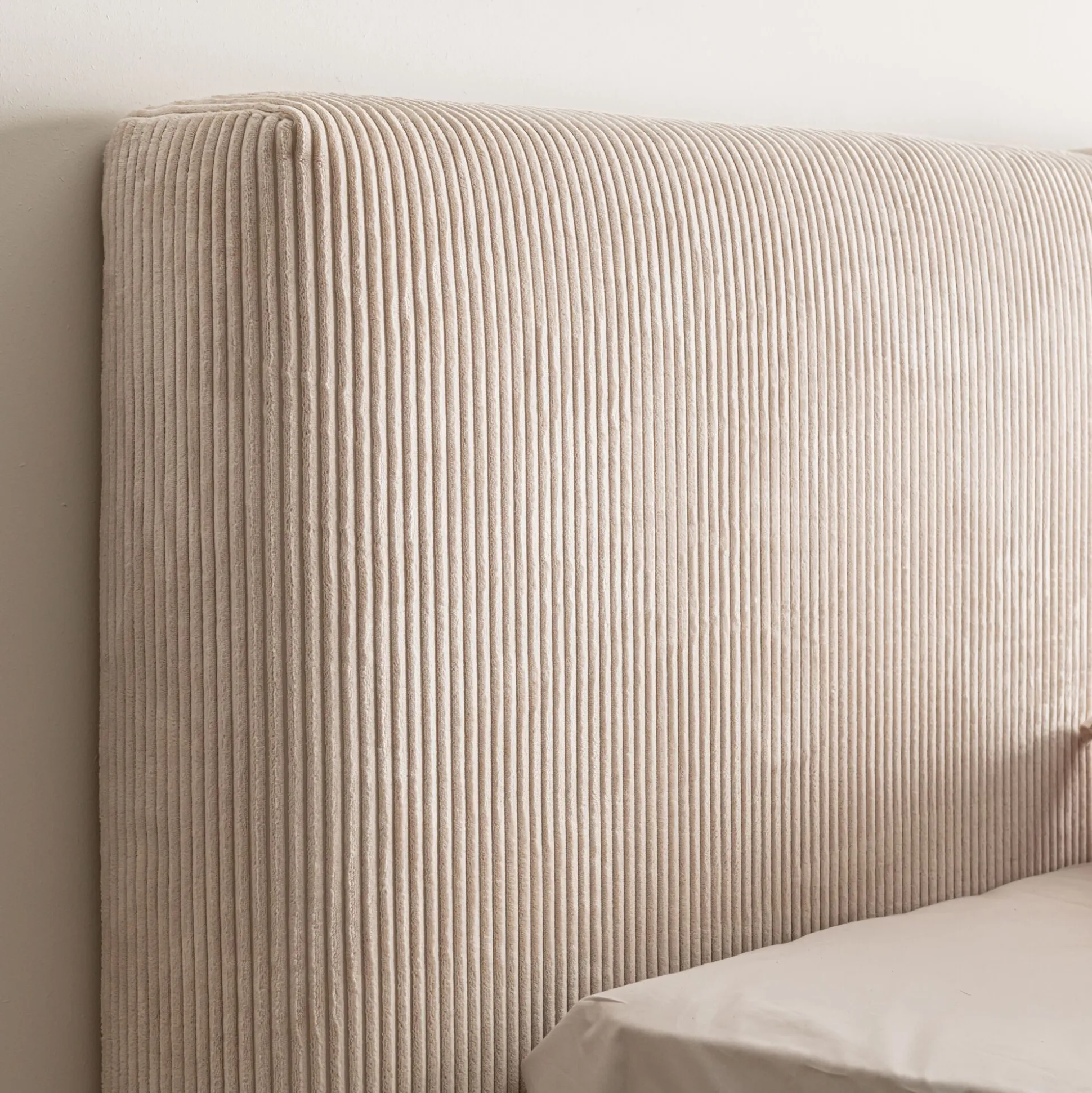 Tête de lit en velours côtelé 190cm - beige
