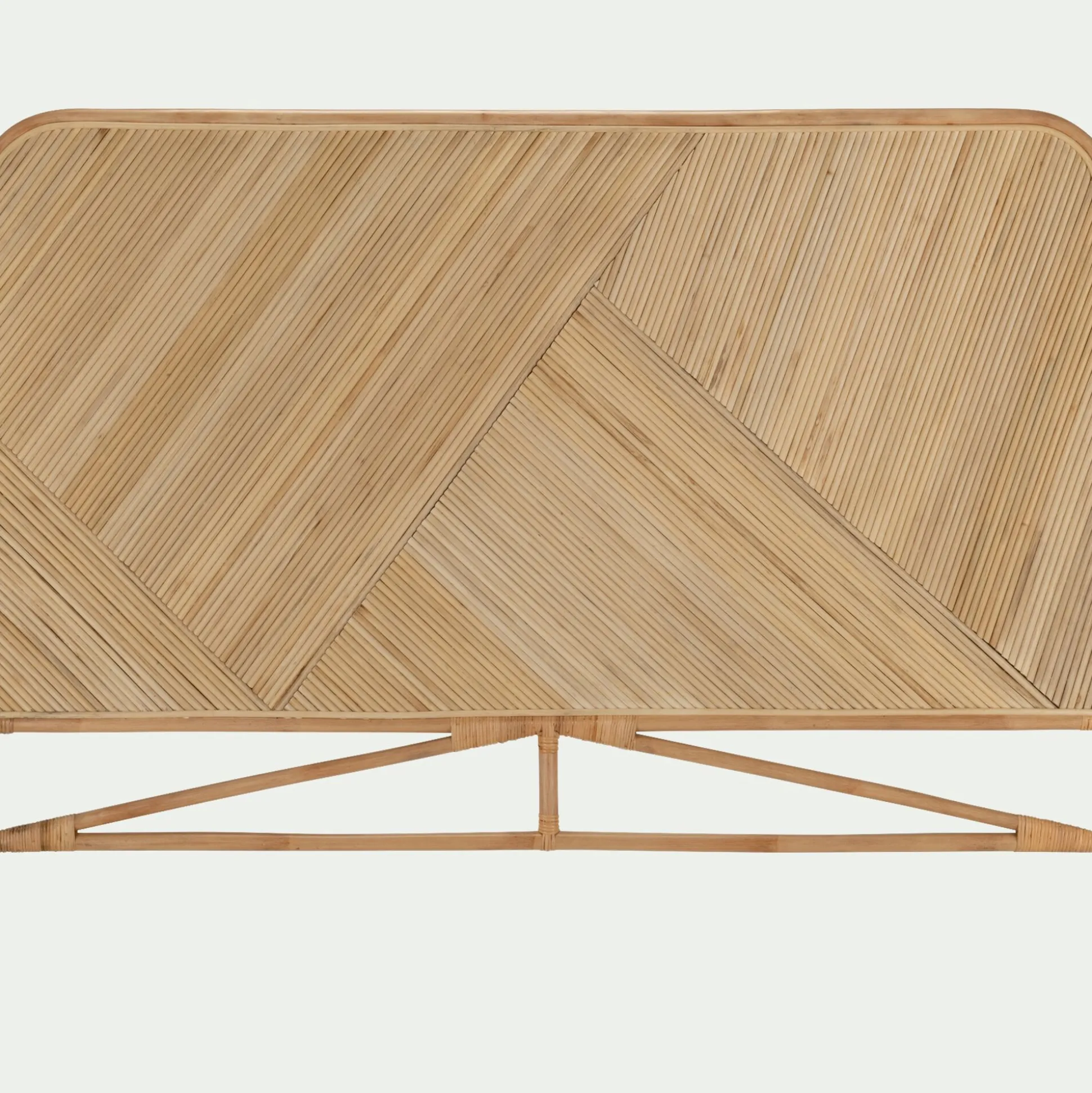 Tête de lit rectangulaire en rotin 130x170 - bois clair