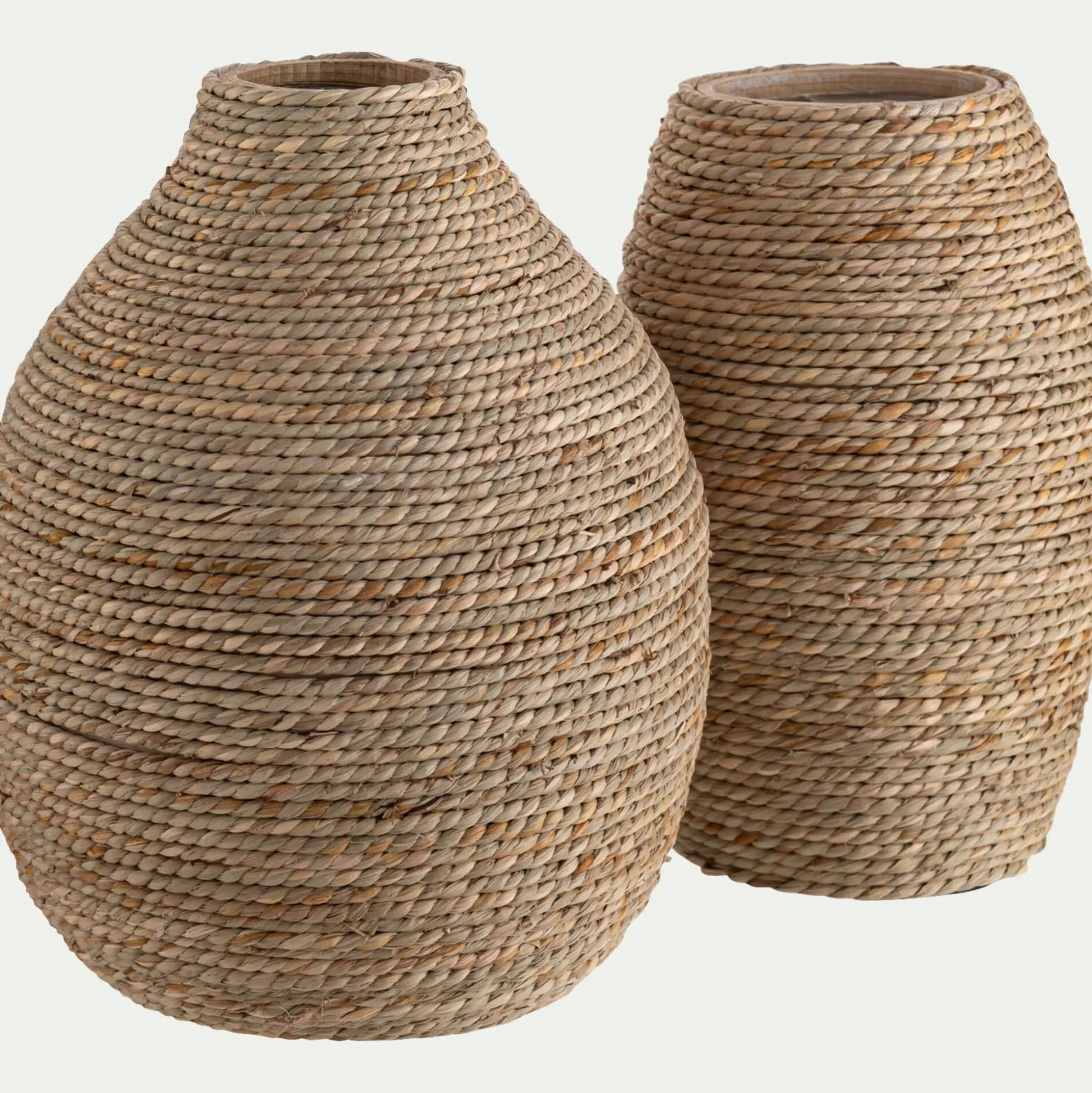 Vase amphore en jonc de mer H25cm - naturel
