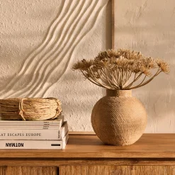 Vase boule en aluminium H20cm - marron