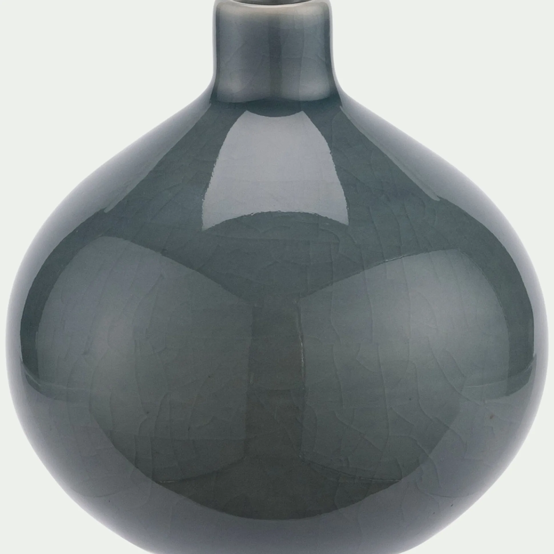 Vase boule en grès 11cm - bleu