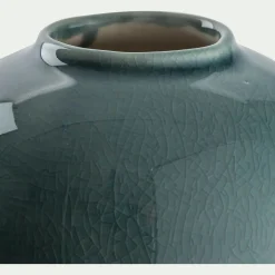 Vase boule en grès H10cm - bleu