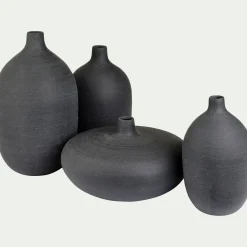 Vase boule en polystone H16,5cm - noir