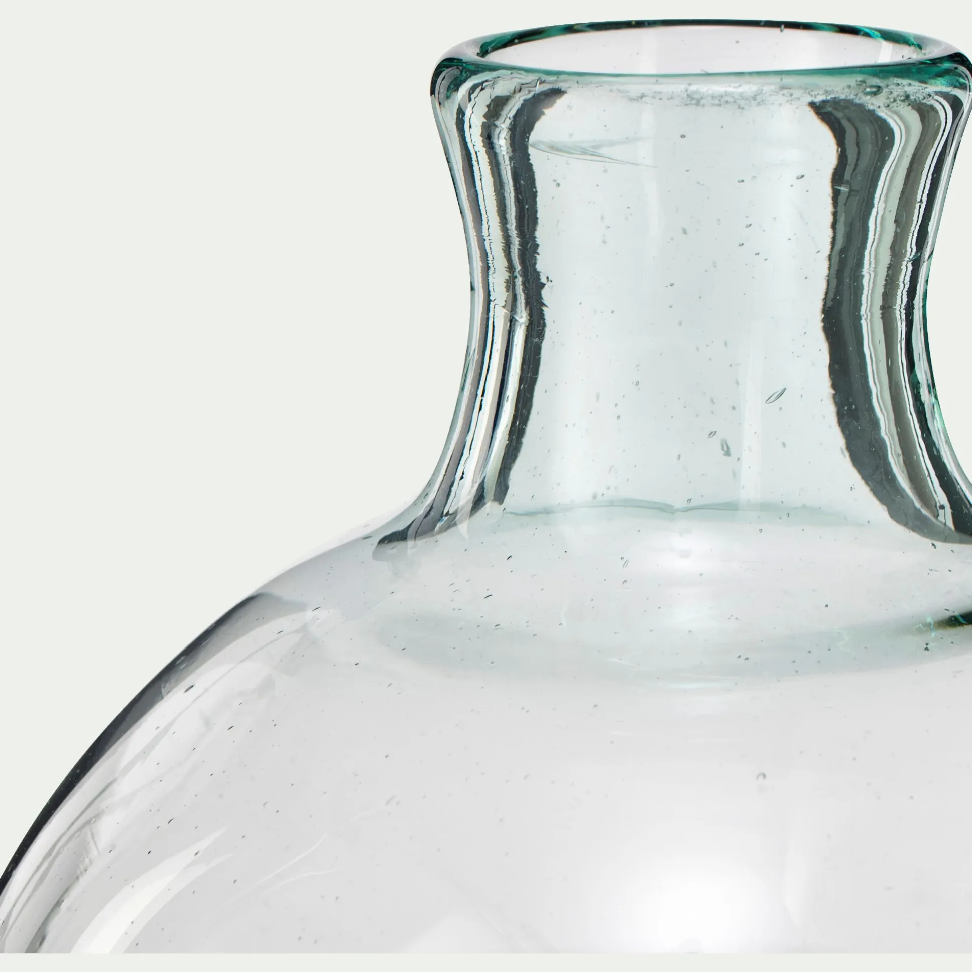 Vase boule en verre recyclé H24cm - transparent