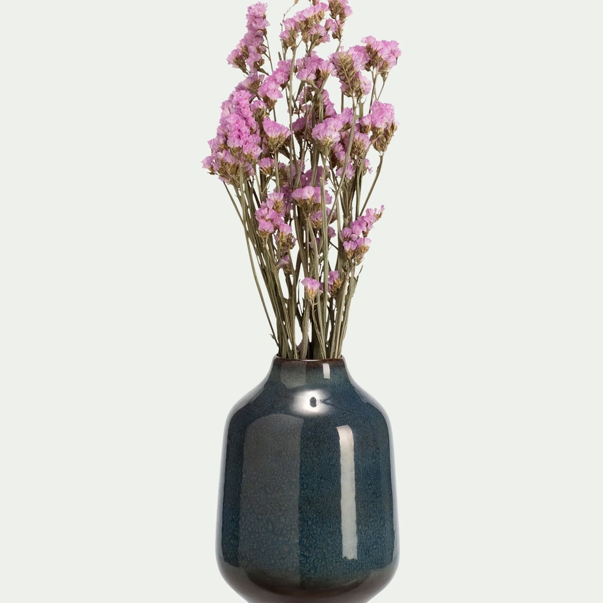 Vase classique en céramique tachetée H20cm - bleu