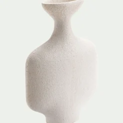Vase contemporain en céramique H31cm - beige