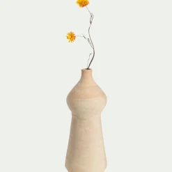 Vase contemporain en terre cuite H29cm - beige