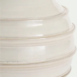 Vase contemporain en terre cuite H38cm - blanc