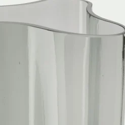 Vase contemporain en verre H30cm - gris
