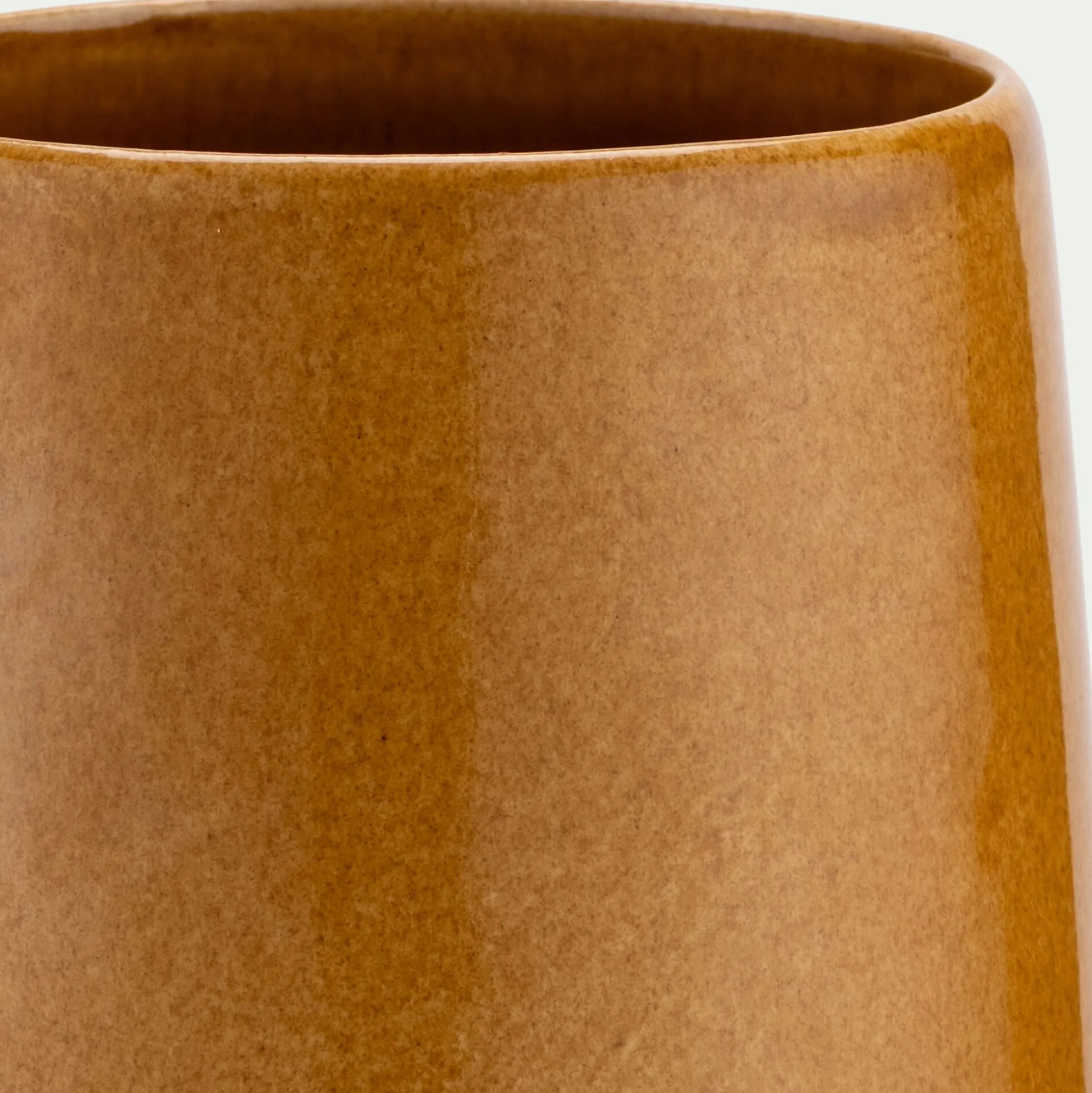 Vase en faïence H34,5cm - jaune miel