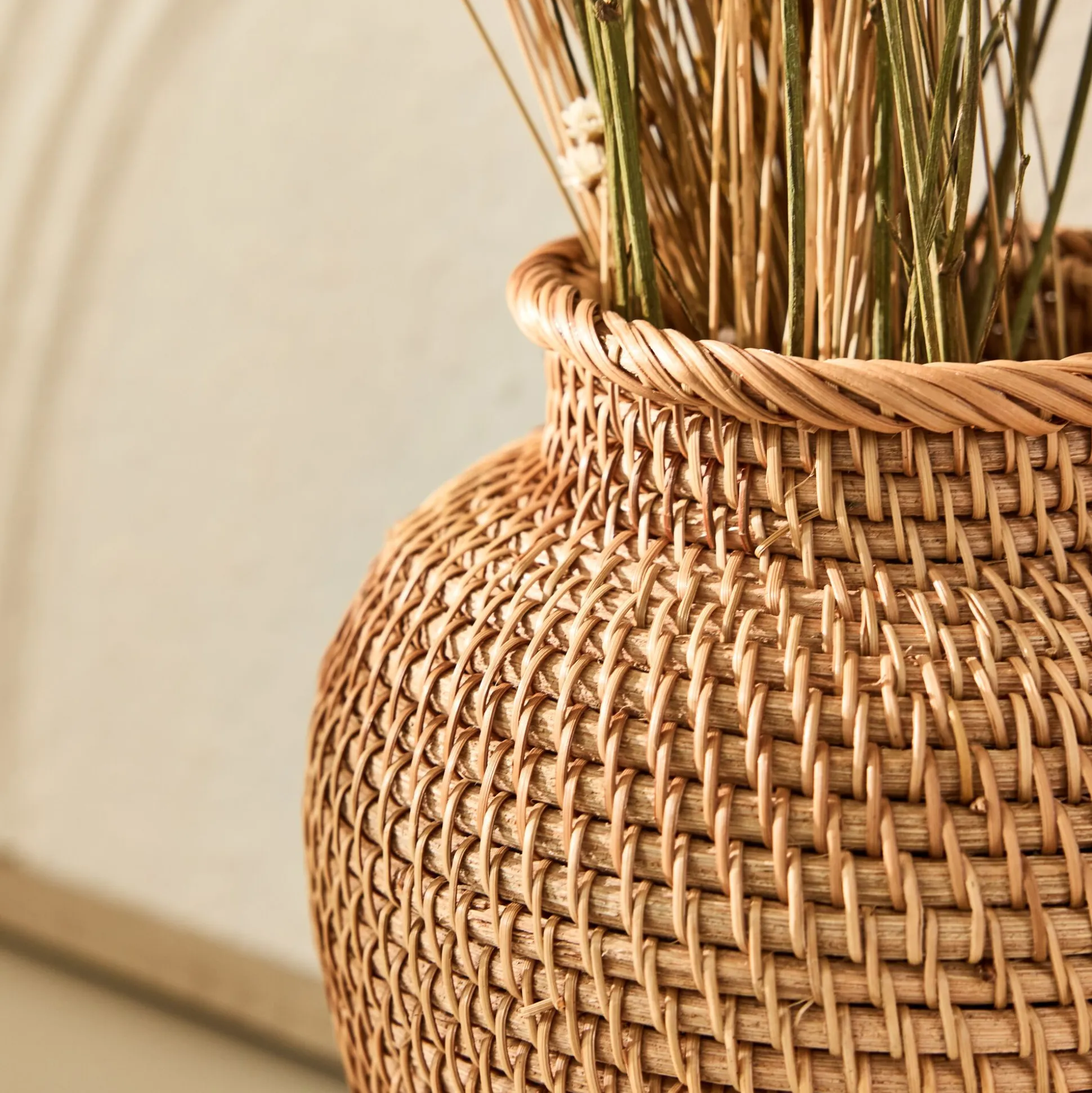 Vase en rotin H20cm - naturel