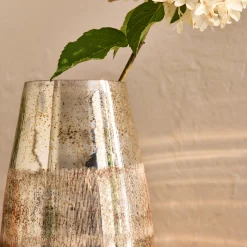 Vase en verre H22cm - doré