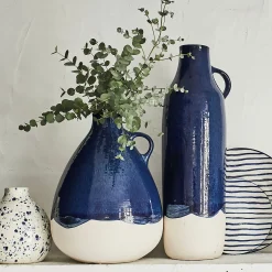 Vase pichet en faïence H51cm - bleu