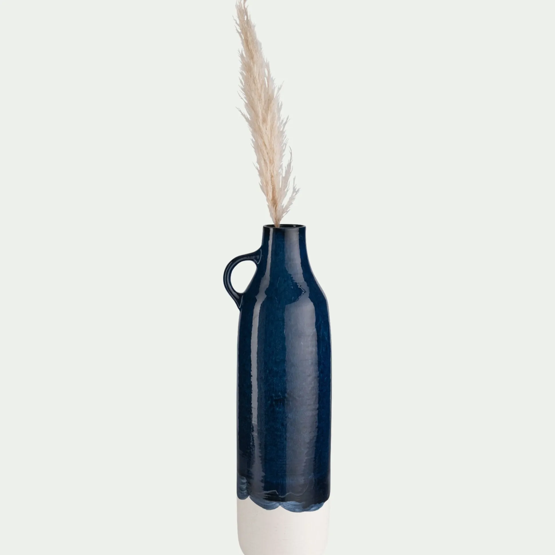 Vase pichet en faïence H51cm - bleu