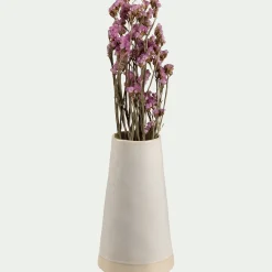 Vase trapèze en grès H24,5cm - blanc