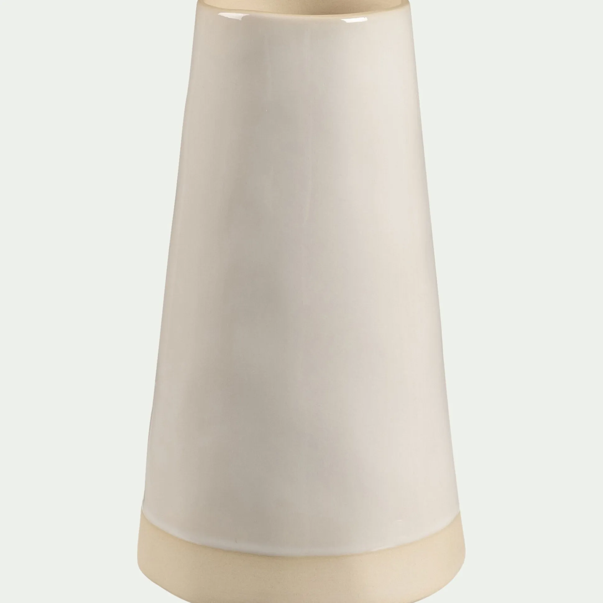 Vase trapèze en grès H24,5cm - blanc