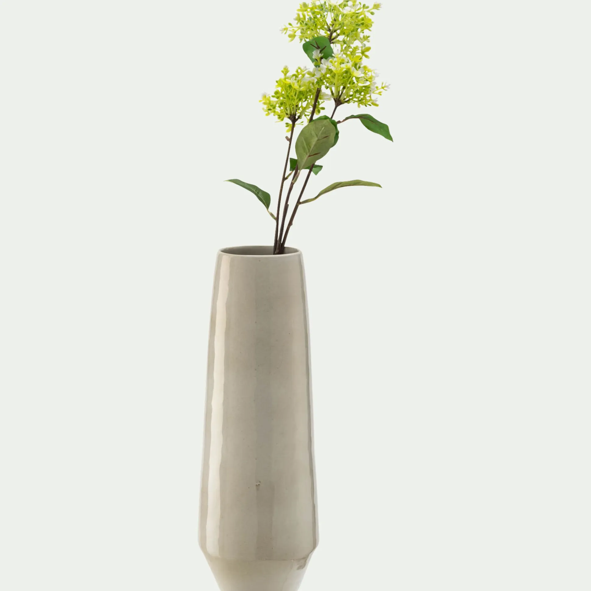 Vase tube en céramique H45cm - beige